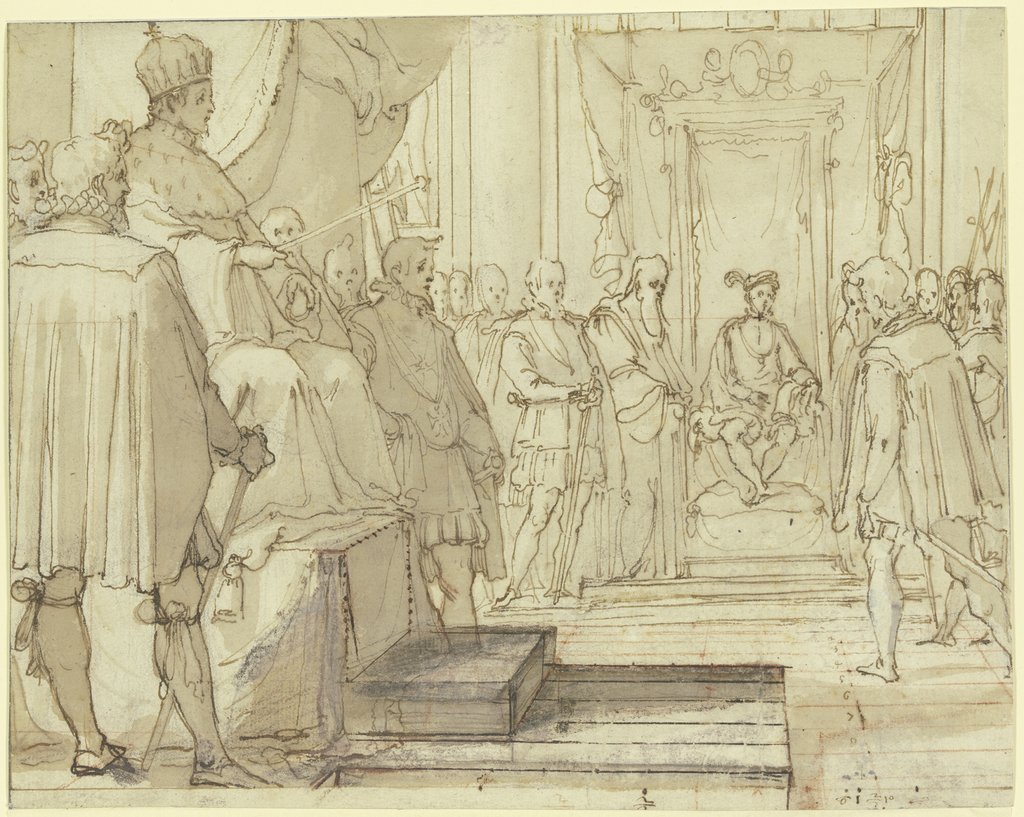 The princes of Spain swear allegiance to the young King Philipp II in the presence of Charles V, Jacopo Chimenti gen. Da Empoli