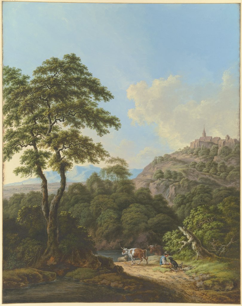 Reiche Landschaft mit Wasser und Wald, Karl Franz Kraul