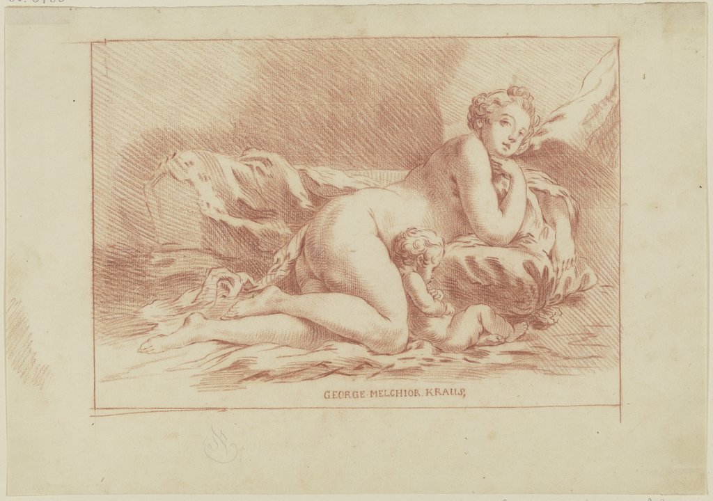 Venus and Cupid, Georg Melchior Kraus, after Gilles Demarteau, after François Boucher