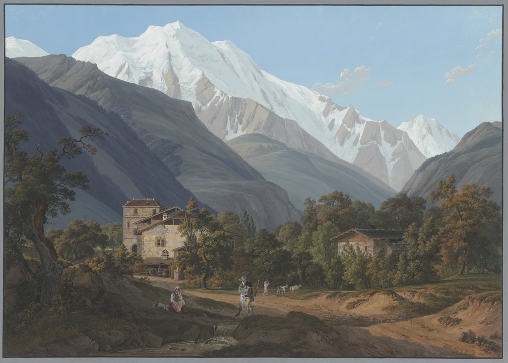 Vue de St. Gervais, de l'Aiguille blance, & du bon homme, Jean-Antoine Linck