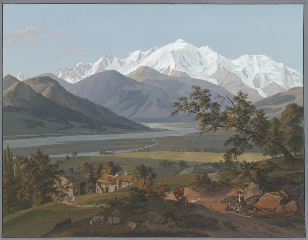 Vue du Mont-Blanc prise près de Salanche, Jean-Antoine Linck