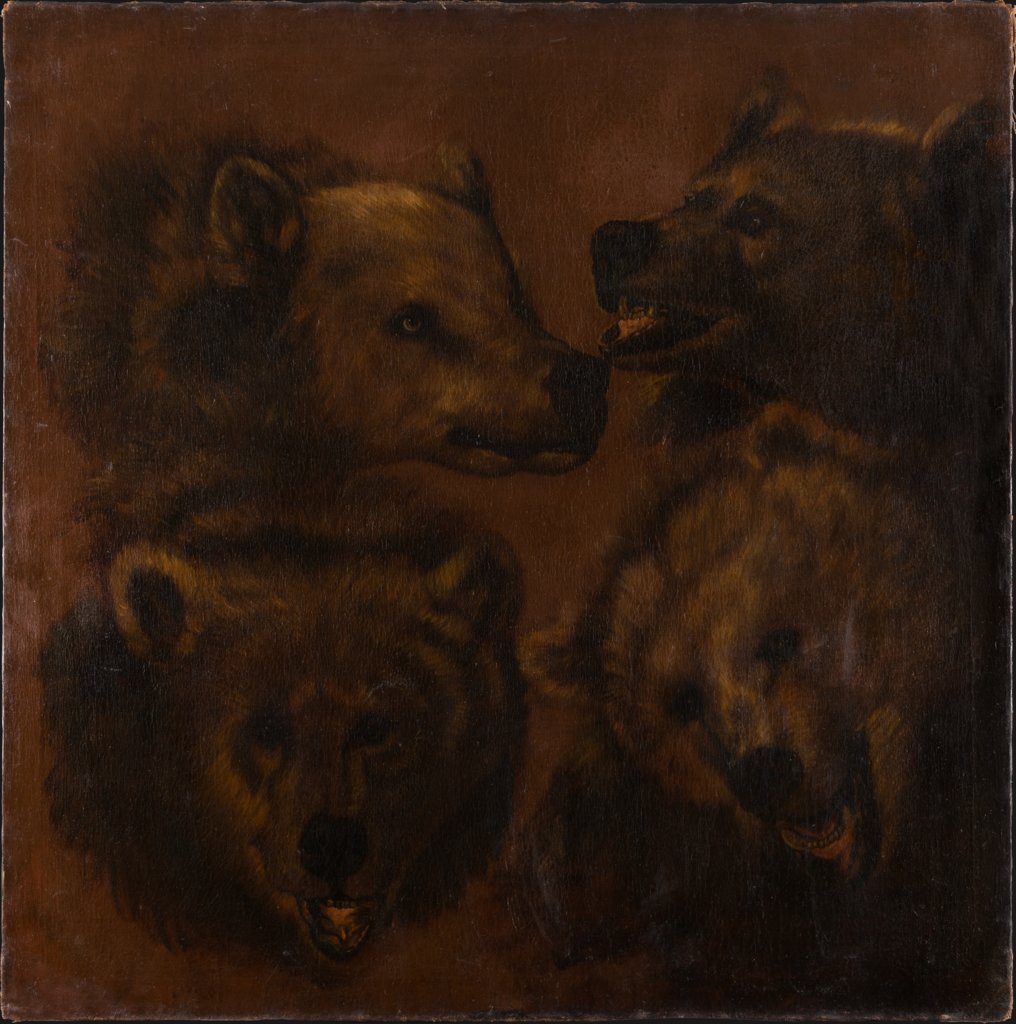 Four Lifesized Bear's Heads, Johann Melchior Roos