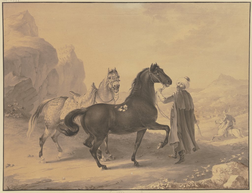 Turkish horses, Johann Georg Pforr