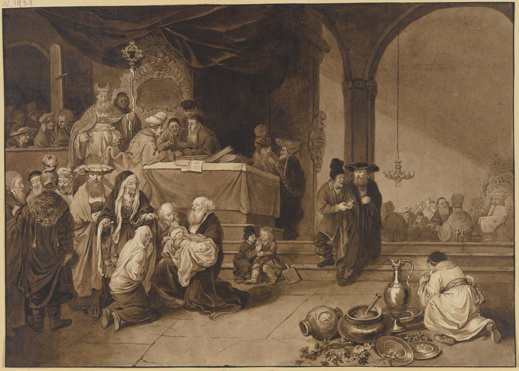 Representation in the temple, Johann Ernst Constantin Plesch, after Christian Wilhelm Ernst Dietrich