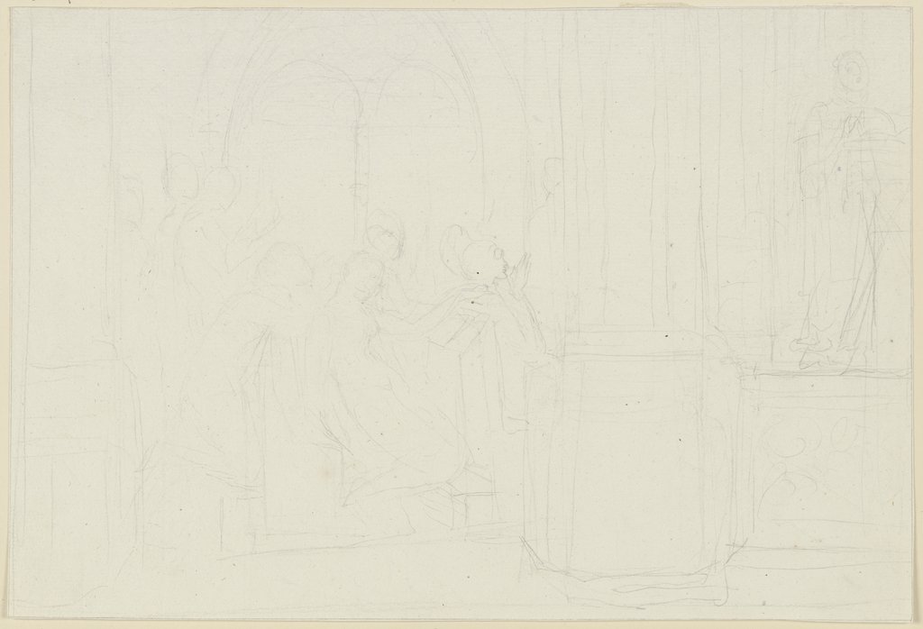 Scene in the cathedral, Peter von Cornelius