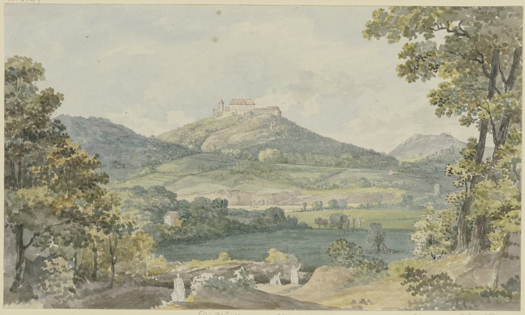 Blick auf die Wartburg am Weg ins Johannistal, Georg Melchior Kraus