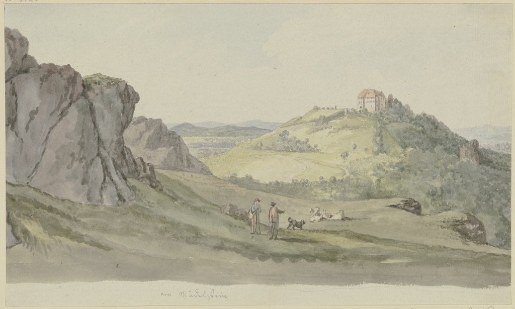 Blick vom Mädelstein auf die Wartburg, Georg Melchior Kraus