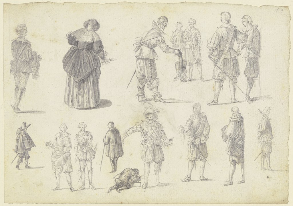 16 figure studies, Johann Ludwig Ernst Morgenstern