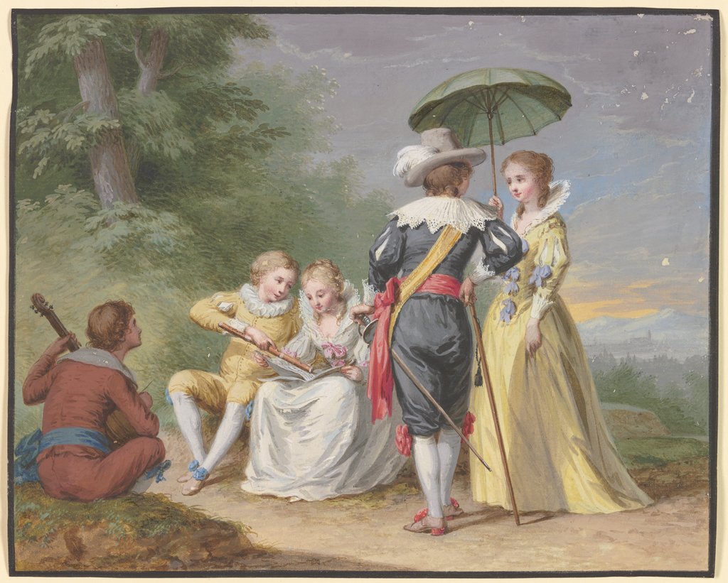 Musizierende Gesellschaft am Waldrand, Johann Friedrich August Tischbein