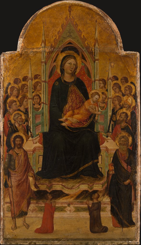 Madonna and Child Enthroned with Angels, Saints and Donors, Jacopo del Casentino