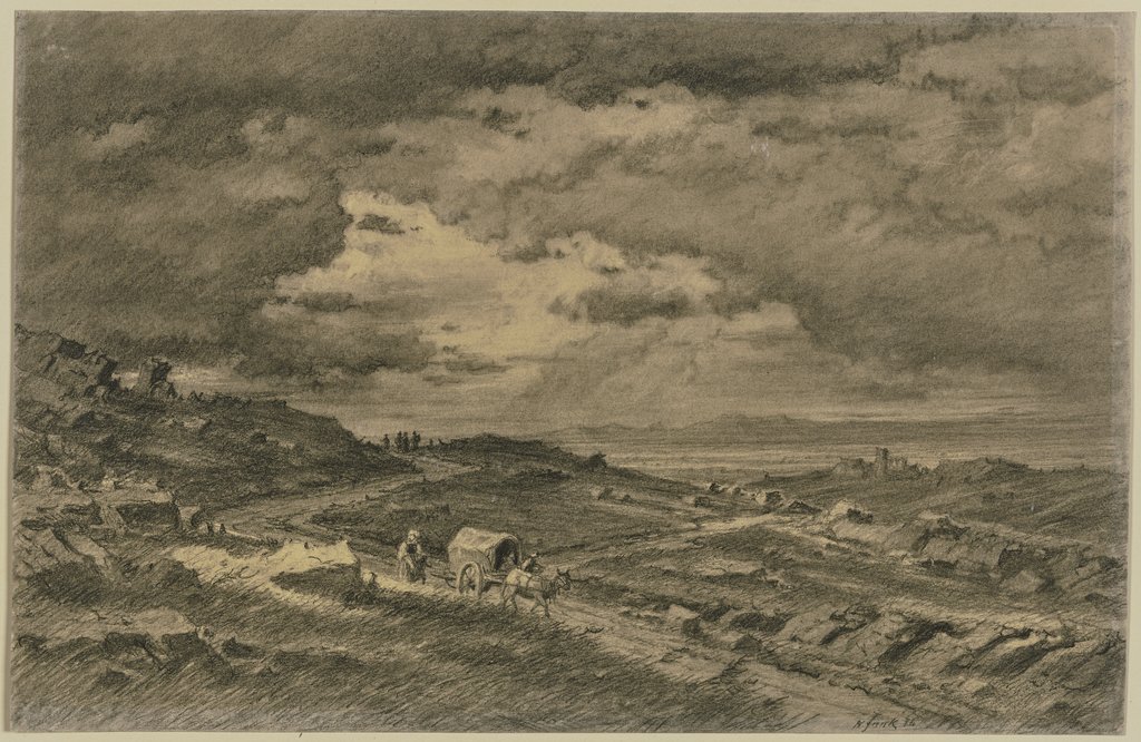 Campagna-Landschaft bei heraufziehendem Unwetter, Heinrich Funk