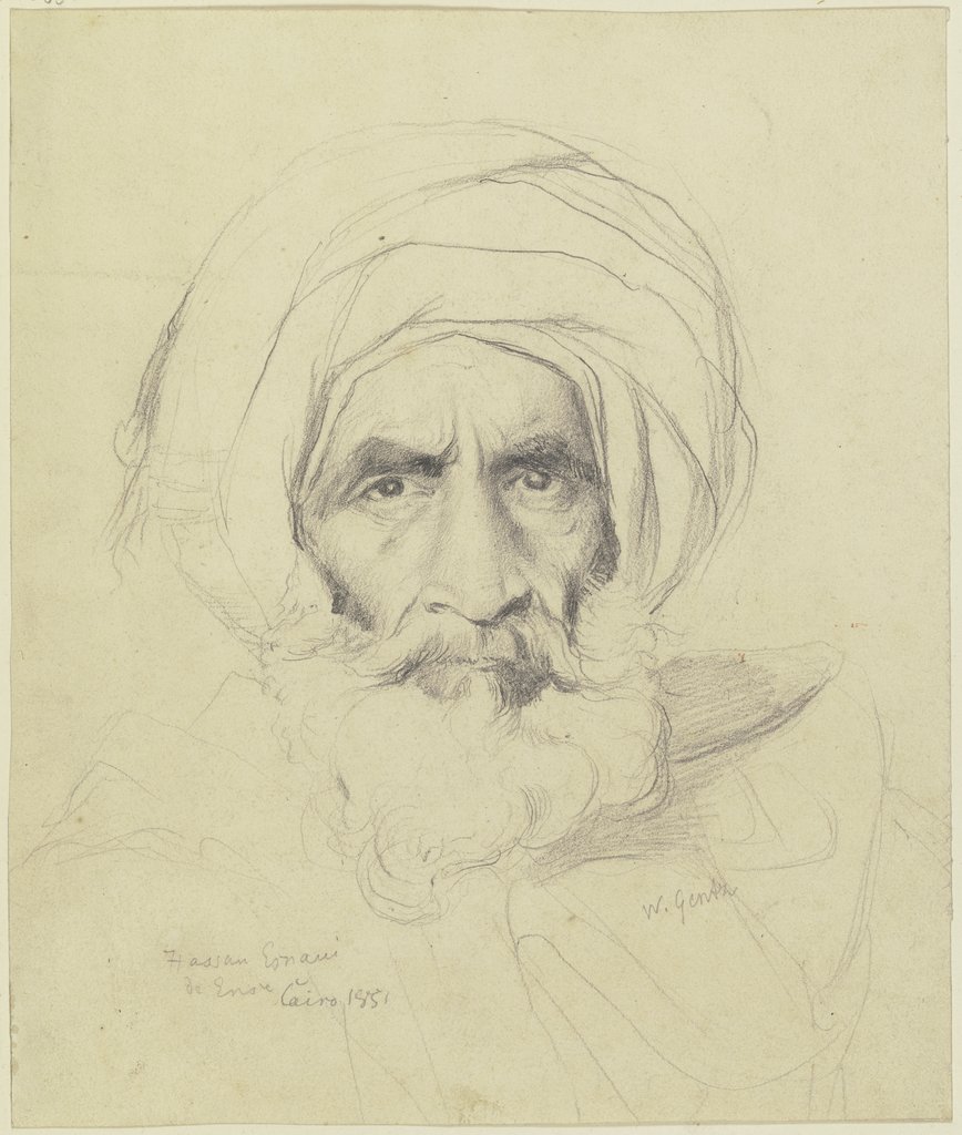 Männlicher Studienkopf eines Arabers, Wilhelm Gentz