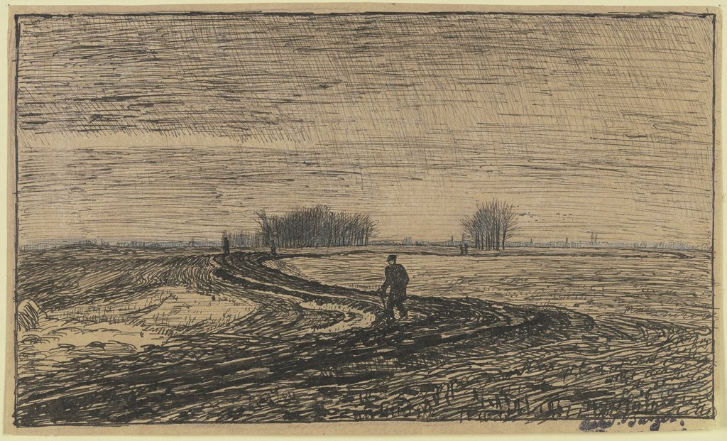 Feldweg mit Wanderer, Ferdinand Balzer