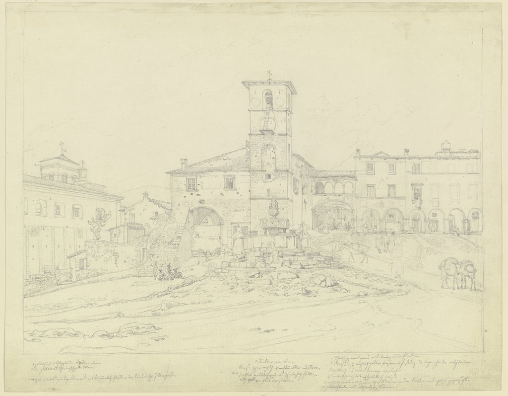 Marktplatz von Civita Ducale in den Abruzzen, Theodor Pelissier