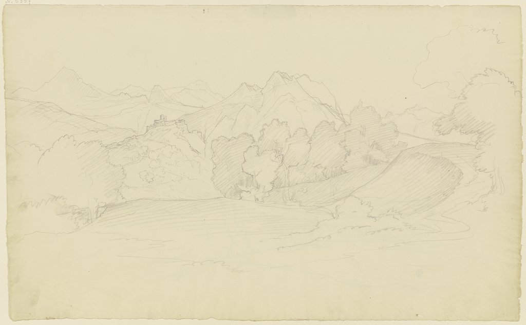 Mountain landscape near Olevano, August Lucas