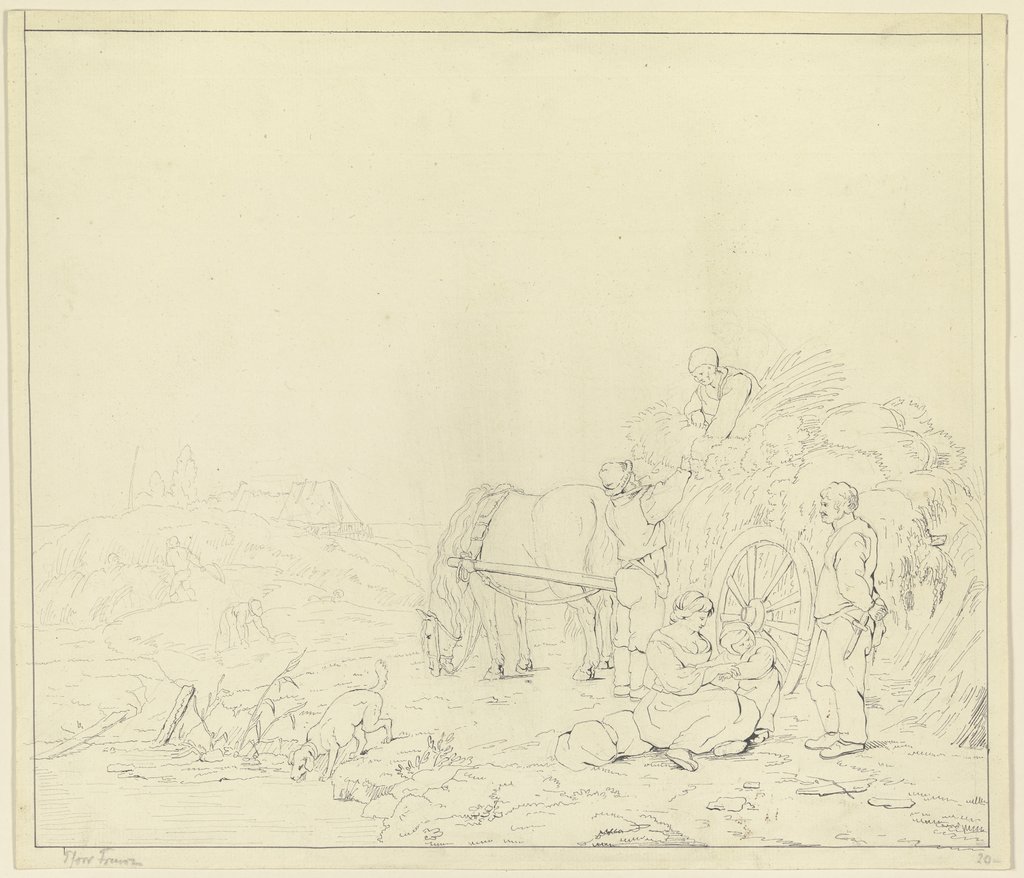 Farmers during harvest, Franz Pforr