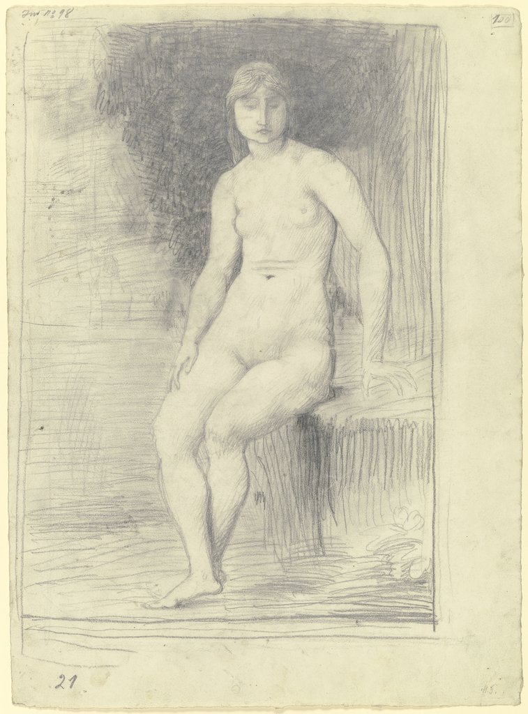 Sitting female nude, Karl von Pidoll