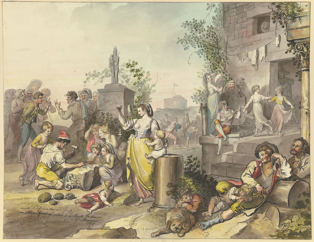 Vergnügungen in Trastevere, Johann Heinrich Ramberg