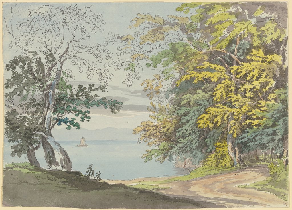 Blick vom Ufer der Insel Mainau auf den Bodensee, Max Joseph Wagenbauer