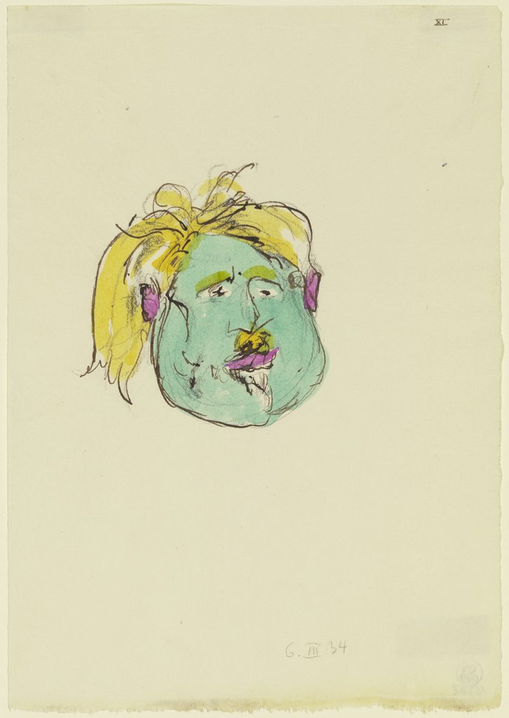 Selbstbildnis (Maske - grün = blond), Marcus Behmer