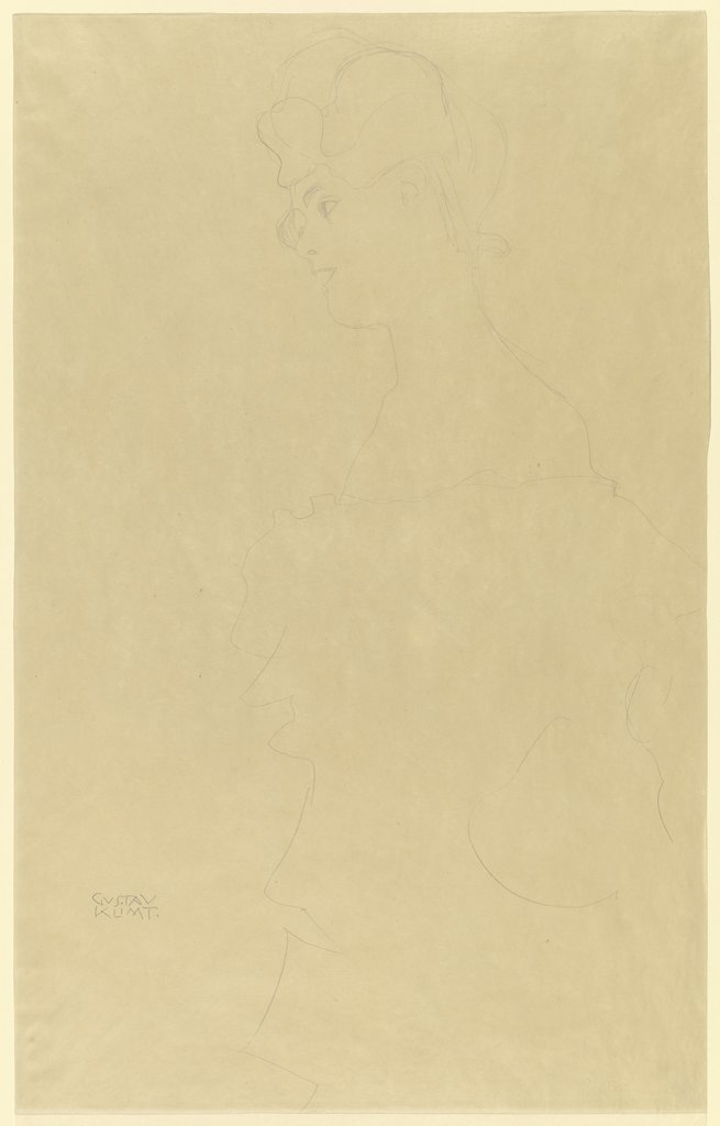 Half-length portrait of a girl to the left (study of an "Englishwoman"), Gustav Klimt