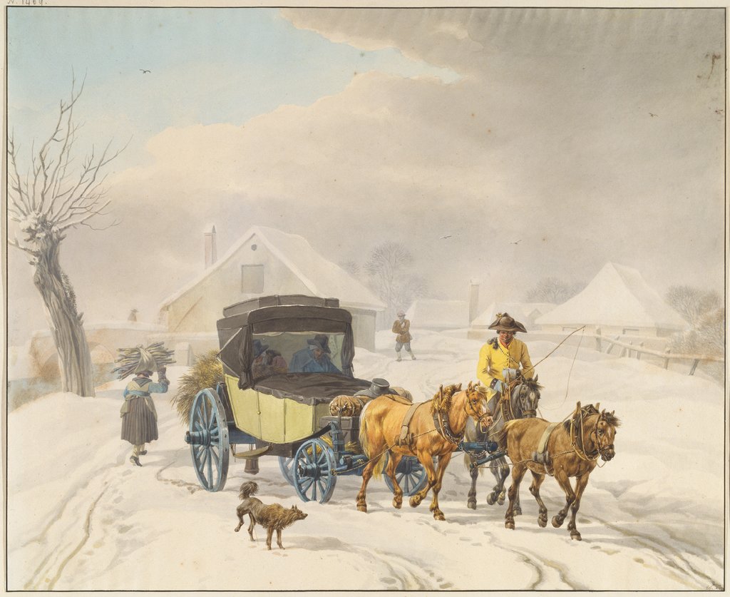 Stagecoach in Winter, Wilhelm von Kobell