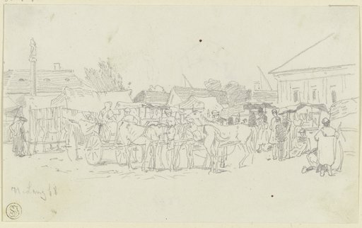 Pferdemarkt in Ungarn, Heinrich Lang