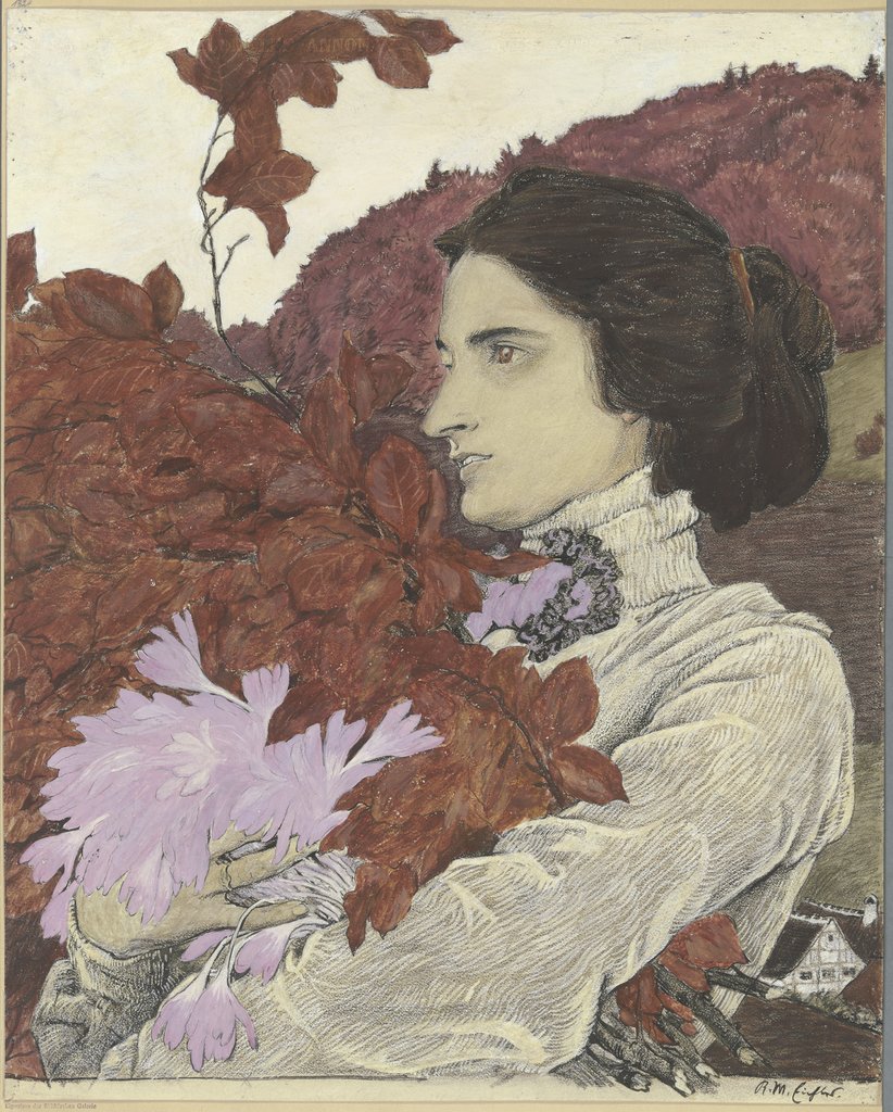 Frau mit Blumenstrauß, Reinhold Max Eichler