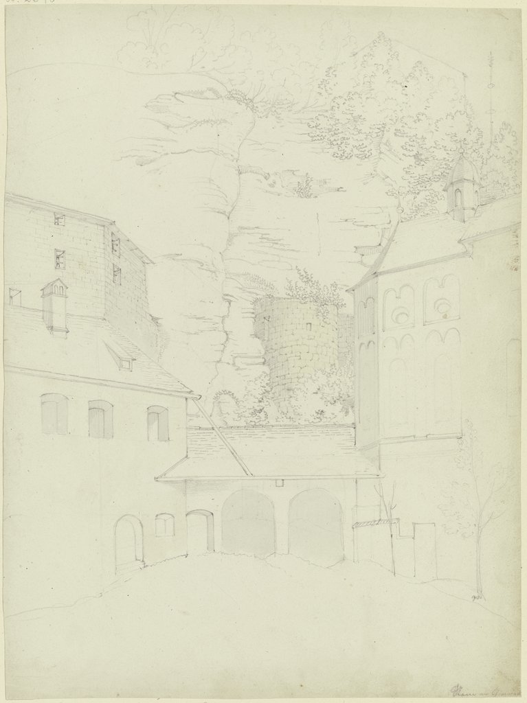 Courtyard in the Stein ruins on Lake Chiemsee, Karl Ballenberger