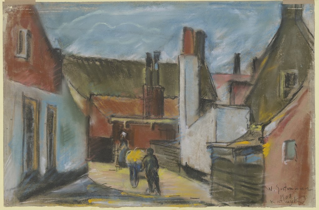 Village street with cart, Wilhelm Gutmann