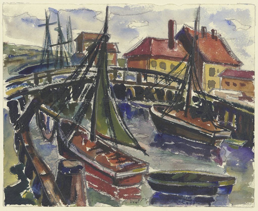 Fishing harbour in Drontjhem, H. Gatzke