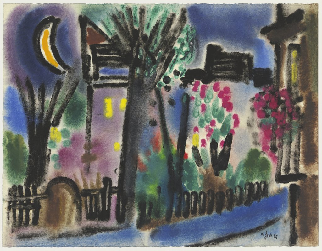 Vorstadtstraße (bei Nacht), Georg Heck