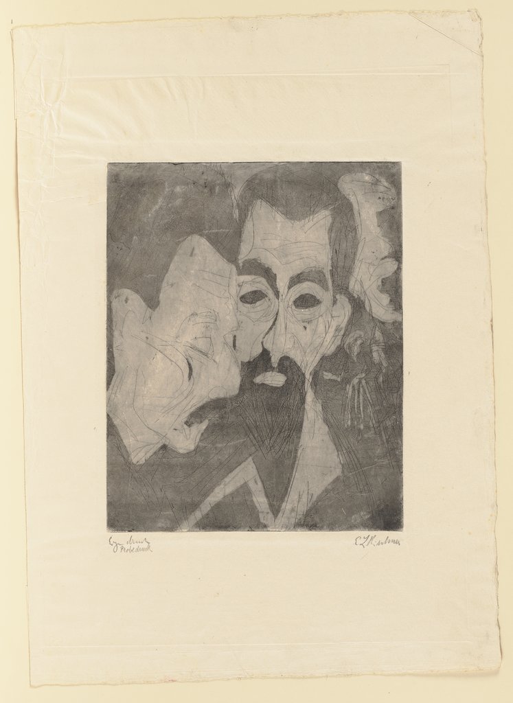 Köpfe zweier alter Bauern, Ernst Ludwig Kirchner