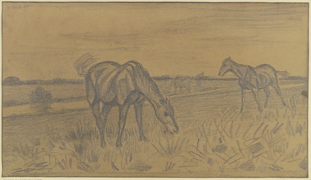 Horses on the field, Wilhelm Kalb