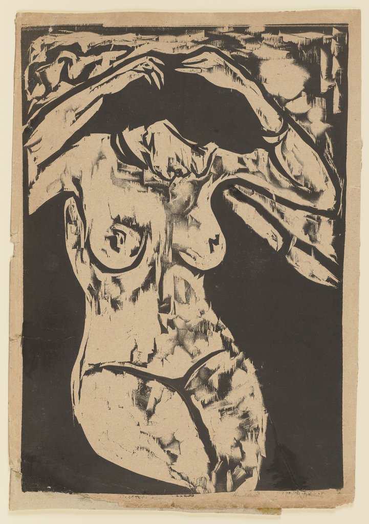 Seated Nude Fixing Her Hair, Ernst Ludwig Kirchner