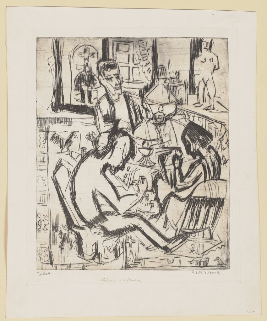 Interieur mit Menschen, Ernst Ludwig Kirchner