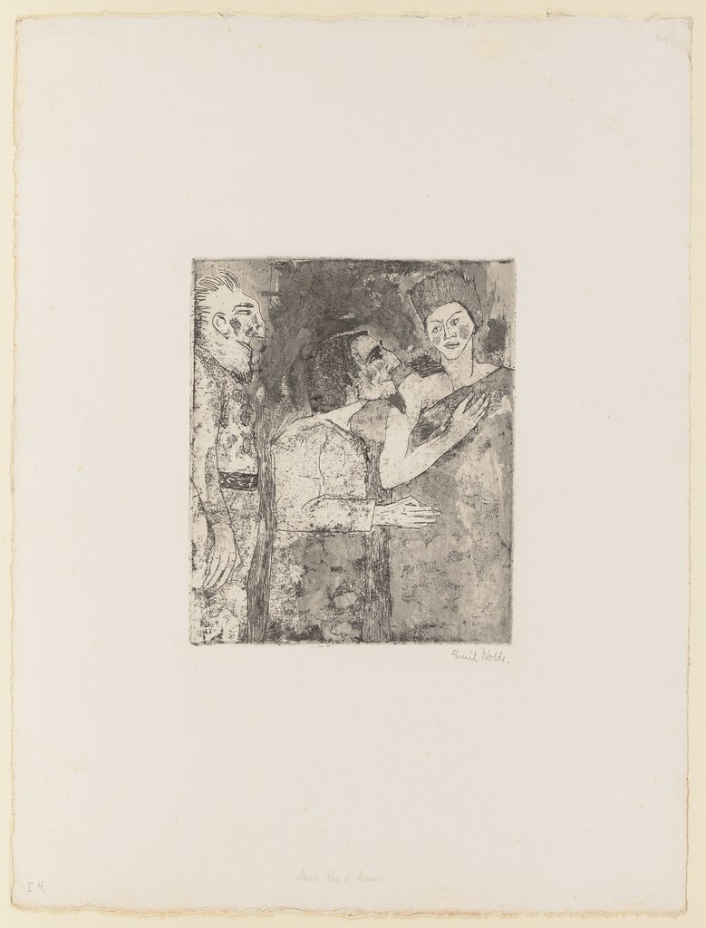 Frau, Mann, Diener, Emil Nolde