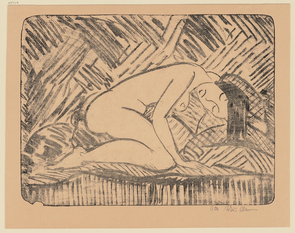 Kauernde auf Sofa, Otto Mueller