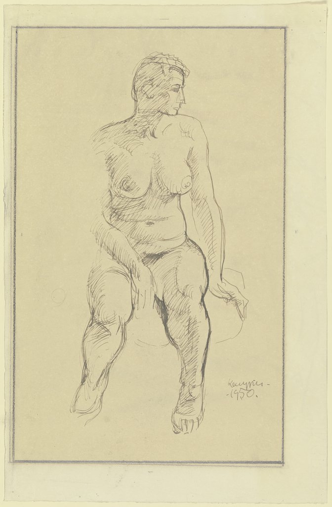 Female nude, sitting, Kurt Kempin