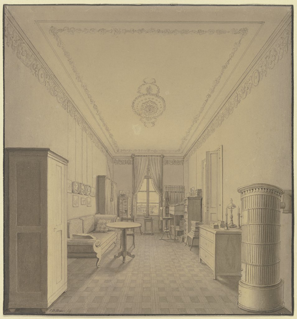 Biedermeier Interieur, Johann Balthasar Bauer