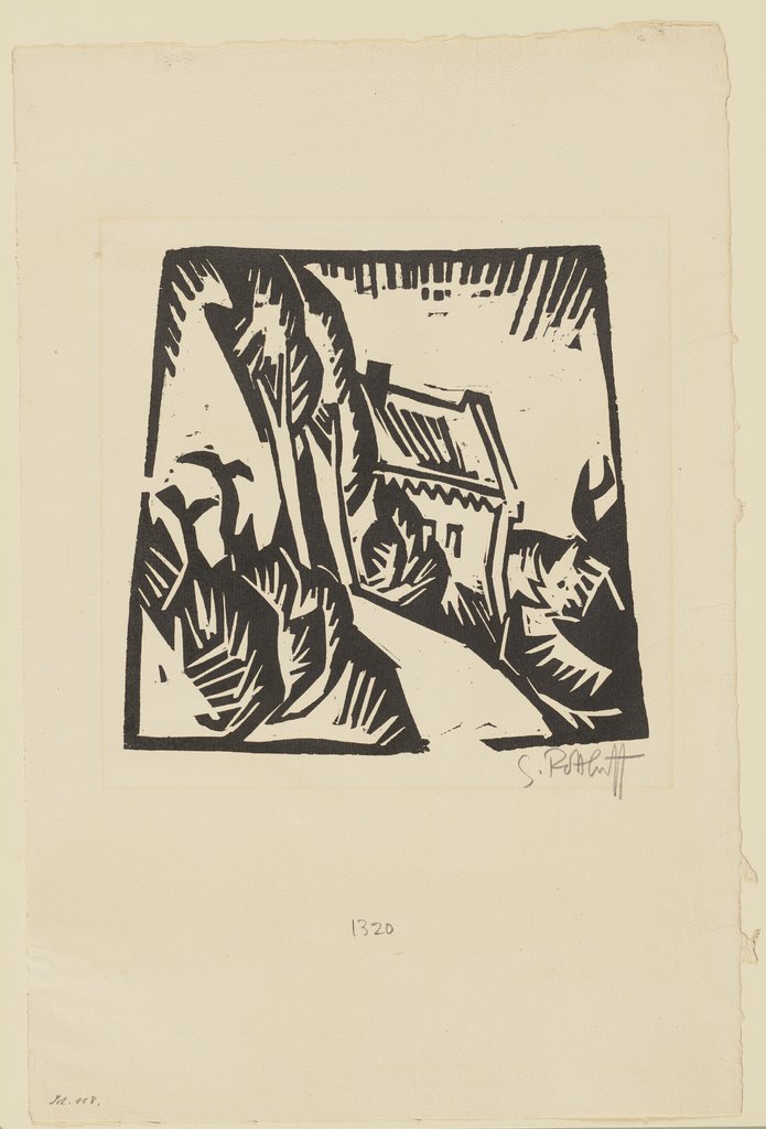 Haus mit Pappeln, Karl Schmidt-Rottluff