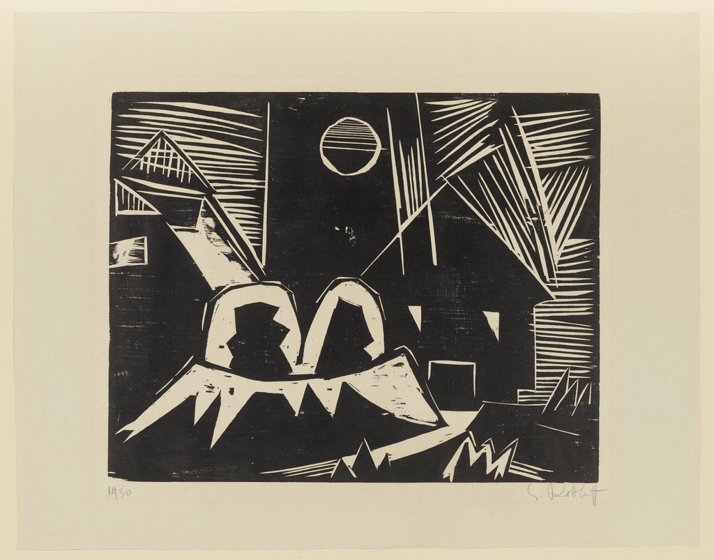 Häuser und Mond, Karl Schmidt-Rottluff