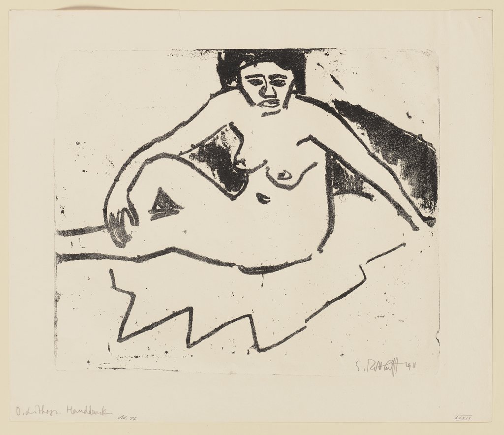 Mädchen auf Decke, Karl Schmidt-Rottluff