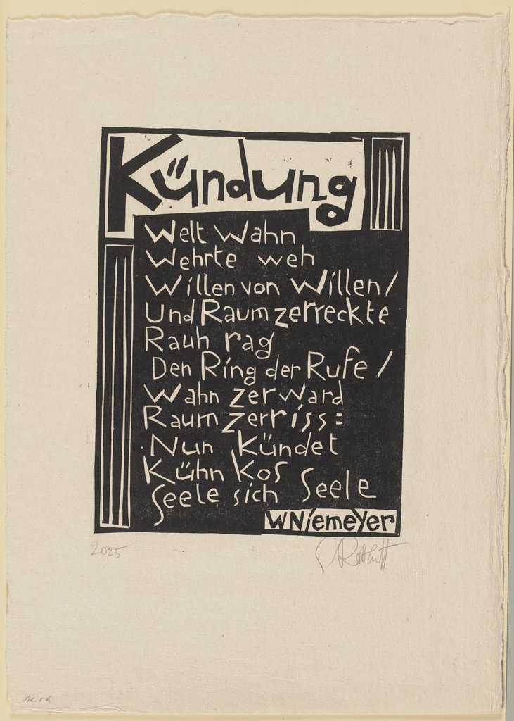 Kündungsgedicht, Karl Schmidt-Rottluff